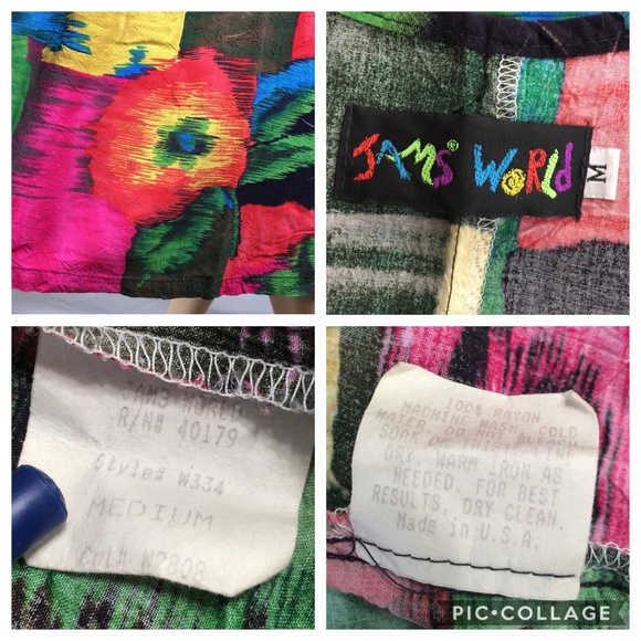 Jams World M Hawaiian Dress Rayon Floral Abstract - Picture 8 of 8